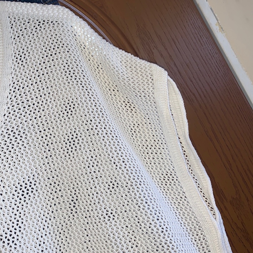 Lane Bryant Cotton Crochet Open Knit Boxy V-Neck Batwing Short Sleeve Poncho Top - Picture 6 of 16